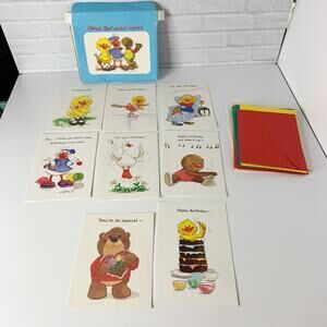 Vintage Suzy's Zoo Current Inc Birthday Cards & Envelopes NOS Set of 7 Bonus